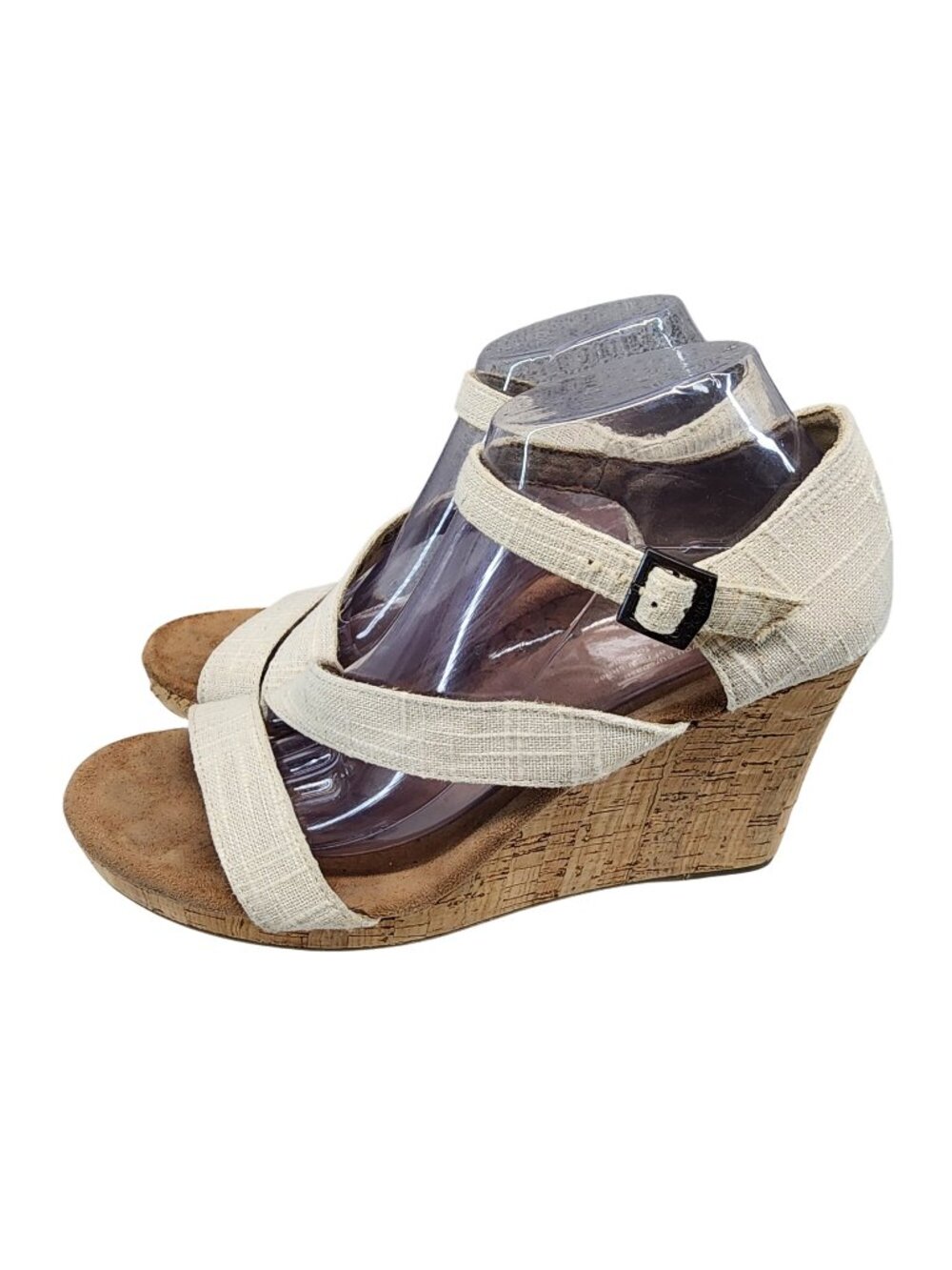 Toms Shoes Womens Size 10 Tan Wedge Heel Sandals